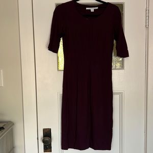 DVF burgundy midi dress